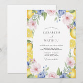 Invitation Mariage Fleur de Citron Jaune (Devant / Derrière)