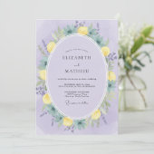 Invitation Mariage Fleur de Citron Lavande (Debout devant)