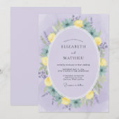 Invitation Mariage Fleur de Citron Lavande (Devant / Derrière)