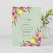Invitation Mariage Fleur de Citron Rose (Debout devant)