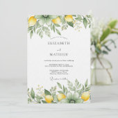 Invitation Mariage Fleur de Citron Vert Sauge (Debout devant)
