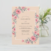 Invitation Mariage Fleur de Corail (Debout devant)