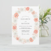 Invitation Mariage Fleur de Corail Argenté (Debout devant)