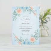 Invitation Mariage Fleur de Corail Azur (Debout devant)