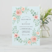 Invitation Mariage Fleur de Corail Bleuet (Debout devant)