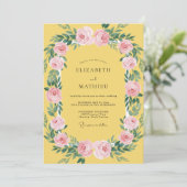 Invitation Mariage Fleur de Corail Canari (Debout devant)