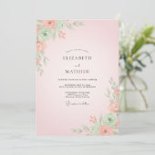 Invitation Mariage Fleur de Corail Chaud (Debout devant)