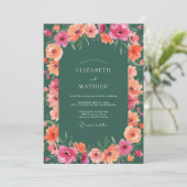 Invitation Mariage Fleur de Corail de la Forêt (Debout devant)