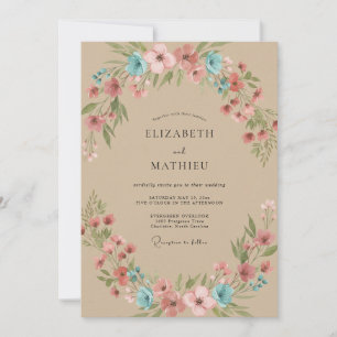 Invitation Mariage Fleur de Corail de Sable