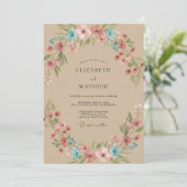 Invitation Mariage Fleur de Corail de Sable (Debout devant)
