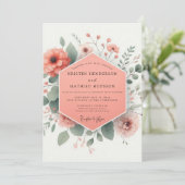 Invitation Mariage Fleur de Corail en Fleur (Debout devant)