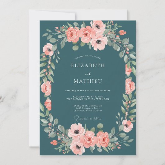 Invitation Mariage Fleur de Corail Essence (Devant)