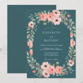 Invitation Mariage Fleur de Corail Essence (Devant / Derrière)