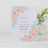 Invitation Mariage Fleur de Corail Impressionniste (Debout devant)