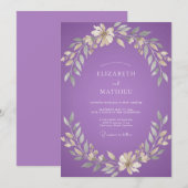 Invitation Mariage Fleur de Crème d'Améthyste (Devant / Derrière)
