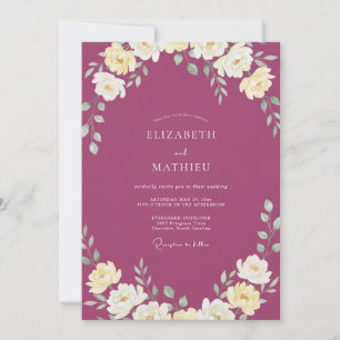 Invitation Mariage Fleur de Crème de Mûre