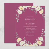 Invitation Mariage Fleur de Crème de Mûre (Devant / Derrière)