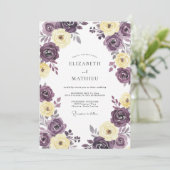 Invitation Mariage Fleur de Crème de Prune (Debout devant)