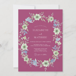 Invitation Mariage Fleur de Crème Magenta