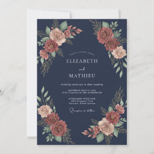 Invitation Mariage Fleur de Cuivre de Minuit