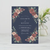 Invitation Mariage Fleur de Cuivre de Minuit (Debout devant)
