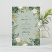 Invitation Mariage Fleur de Fernes en Céladon (Debout devant)