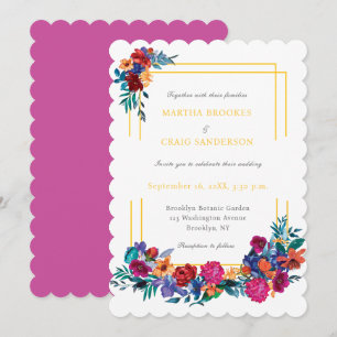 Invitation Mariage Fleur de Fiesta Mexicaine Aquarelle