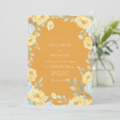 Invitation Mariage Fleur de Floraison Ocre (Debout devant)