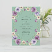Invitation Mariage Fleur de Floraison Verte (Debout devant)
