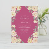 Invitation Mariage Fleur de Framboise (Debout devant)