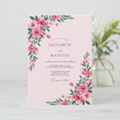 Invitation Mariage Fleur de Fuchsia (Debout devant)
