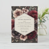 Invitation Mariage Fleur de Garnet Baroque (Debout devant)