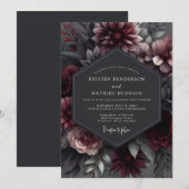 Invitation Mariage Fleur de Garnet Somber (Devant / Derrière)