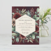 Invitation Mariage Fleur de Garnet Vespérale (Debout devant)