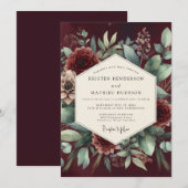 Invitation Mariage Fleur de Garnet Vespérale (Devant / Derrière)