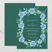 Invitation Mariage Fleur de Gentiane Douce (Devant / Derrière)