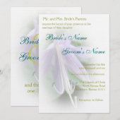Invitation Mariage Fleur de Hosta Violette (Devant / Derrière)