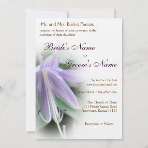 Invitation Mariage Fleur de Hosta Violette