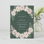 Invitation Mariage Fleur de Jade Sombre (Debout devant)