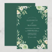 Invitation Mariage Fleur de la Forêt Peinte (Devant / Derrière)