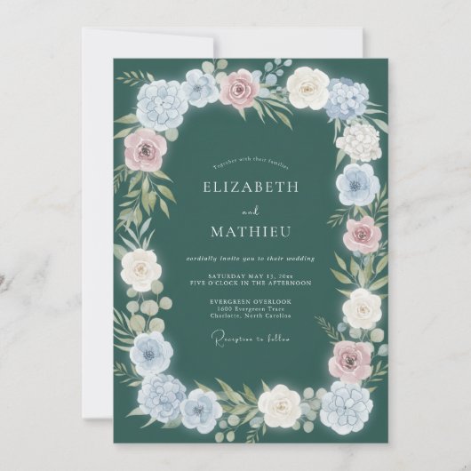 Invitation Mariage Fleur de la Forêt Profonde (Devant)