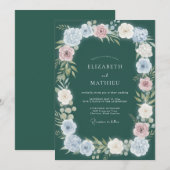 Invitation Mariage Fleur de la Forêt Profonde (Devant / Derrière)