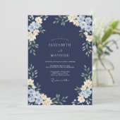 Invitation Mariage Fleur de la Nuit Azurée (Debout devant)