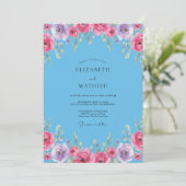 Invitation Mariage Fleur de la Passion Azur (Debout devant)