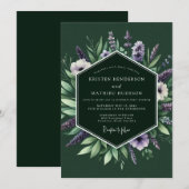 Invitation Mariage Fleur de la Passion Émeraude (Devant / Derrière)