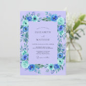 Invitation Mariage Fleur de la Passion Turquoise (Debout devant)