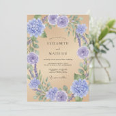 Invitation Mariage Fleur de Laurier Lavande (Debout devant)