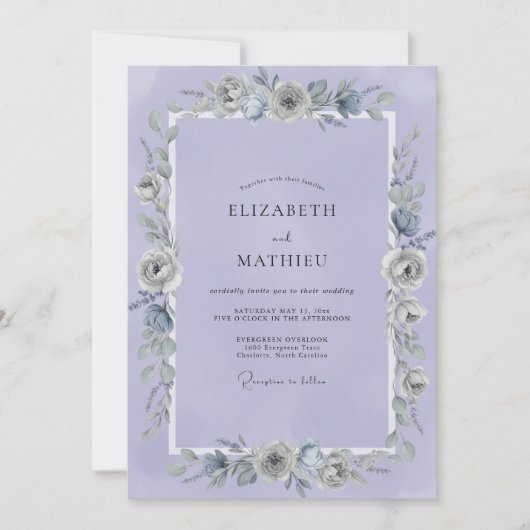Invitation Mariage Fleur de Lavande (Devant)