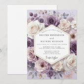Invitation Mariage Fleur de Lavande (Devant / Derrière)