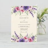 Invitation Mariage Fleur de Lavande Améthyste (Debout devant)